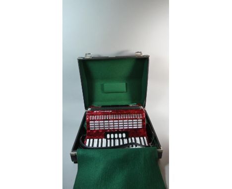 A German Walther Super 72 Bass Piano Accordion with Original Carrying Case 