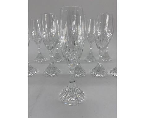 Set of 2 Vintage Heavy Cut Crystal Wine Glasses / Water Goblets, Mikasa  Park Lane, Mid Century Modern Style Stemmed Drinking Glasses, Ridges 