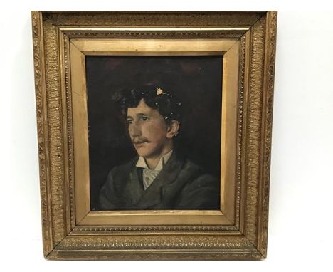 H.E. Harvey, Portrait of a Young Man, (possibly Robert Louis Stevenson), oil on canvas (losses) (32cm x 27cm excluding frame)