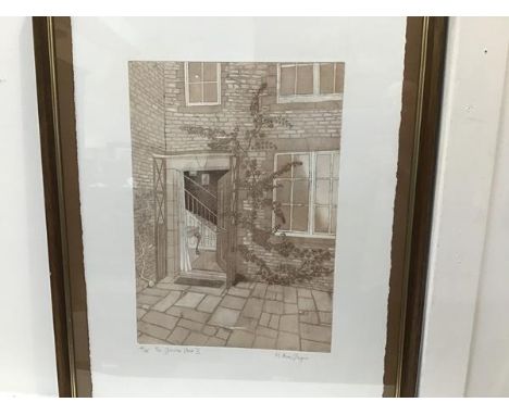 M MacGregor, The Garden Door, engraving, 17/45, signed in pencil (62cm x 46cm excluding frame)