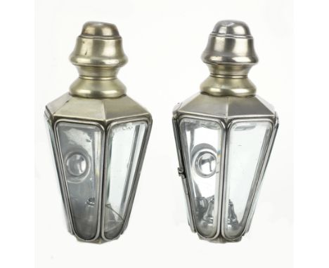 A pair of Jagger lamps from The Centaur Works, Walsall, circa 1930,previously oil illuminated, now converted to electric with