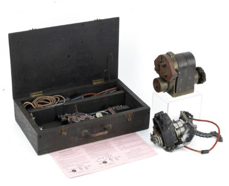 Two Bosch DU4 and DA1 magnetos,comprising a Bosch DU4 number 673450, and a Bosch DA1 on mounting plate with loose drive cog, 