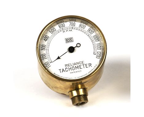 A Reliance Tachometer by Barbour Stockwell Co of Cambridge Mass, American, circa 1910,restored brass body, case stamped 8911 