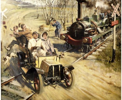 Terence Cuneo (British, 1907-1996), 'Danger! - Passage a Niveau', Offered for sale on behalf of the West Midlands Police Heri