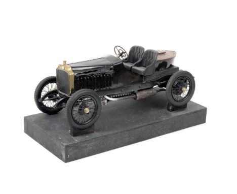 A 1:8 scale model of a 1914 Vauxhall A/D Type,scratch-built model by B G Swann, signed to underside, metal construction, with