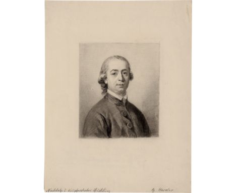 Sichling, Lazarus Gottlieb -- Bildnis Johann Gottfried Herders. Schwarze Pastellkreide auf Velin. 28,3 x 21,7 cm. Unten links