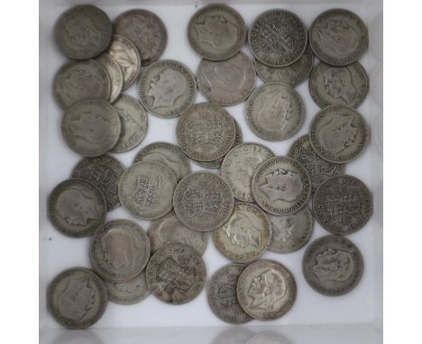 Thirty pre 1947 half crowns. UK P&amp;P Group 1 (£16+VAT for the first lot and £2+VAT for subsequent lots) 