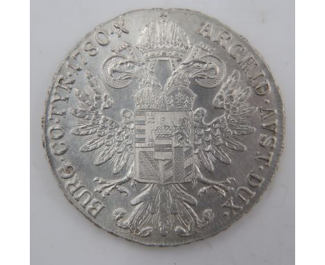 1780 Austrian silver restrike thaler. UK P&amp;P Group 0 (£6+VAT for the first lot and £1+VAT for subsequent lots) 