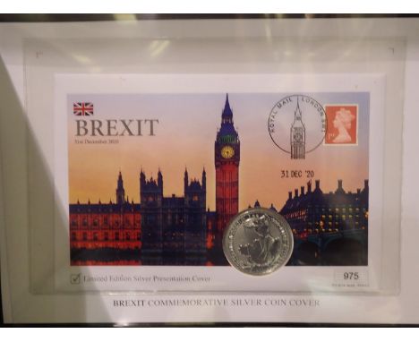 Limited Edition 1oz silver proof Brexit Commemorative Britannia coin cover. UK P&amp;P Group 1 (£16+VAT for the first lot and