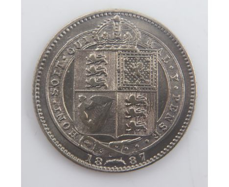 1887 - silver shilling of queen Victoria - gVF. UK P&amp;P Group 0 (£6+VAT for the first lot and £1+VAT for subsequent lots) 
