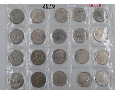 A page of crowns with other coins. UK P&amp;P Group 1 (£16+VAT for the first lot and £2+VAT for subsequent lots) 