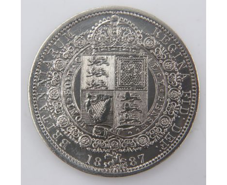 1887 - silver half crown of queen Victoria - aEF. UK P&amp;P Group 0 (£6+VAT for the first lot and £1+VAT for subsequent lots