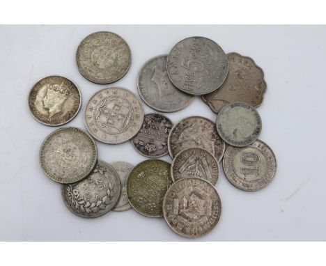 Quantity of world silver denominations including British territories. UK P&amp;P Group 0 (£6+VAT for the first lot and £1+VAT