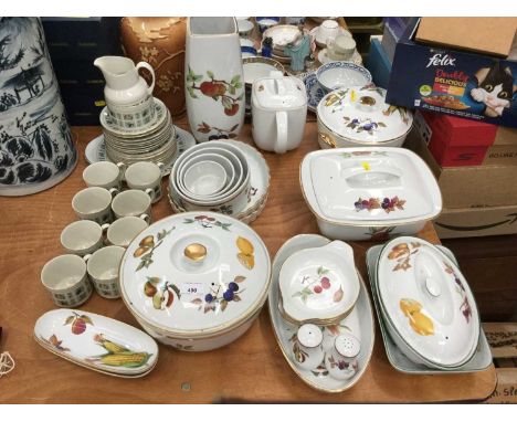 Royal Worcester Evesham dinner ware and a Royal Doulton Tapestry pattern tea service