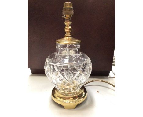 Waterford crystal table lamp with brass fittingsIn good condition with no damage. Total height including fitting is 29cm.
