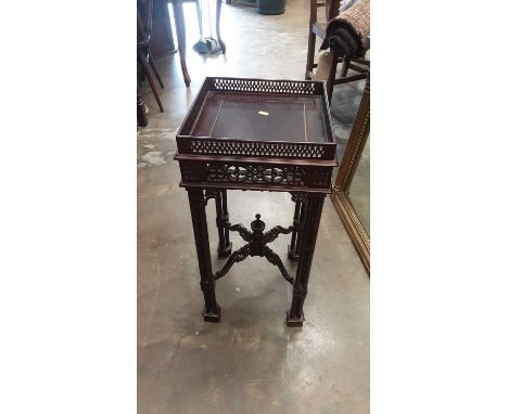 Chippendale style occasional table with galleried top