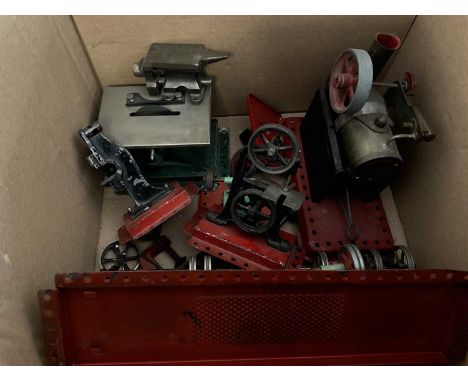 Group of model engines and tools, together with model vehicles