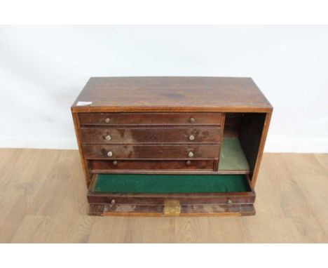 Twentieth century engineers tool chest with five drawers enclosed by panelled door