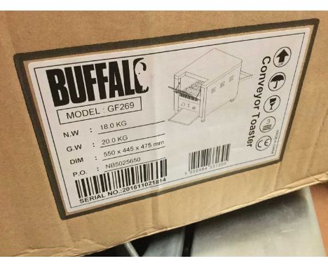 New Buffalo Conveyor Toaster, model no. GF269, unused and in original box