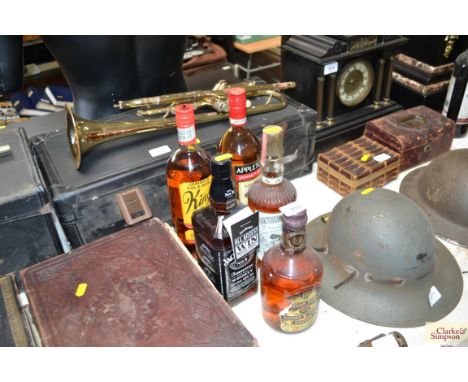 Five bottles of alcohol to include Jack Daniels; Southern Comfort and Chivas Regal blended Scotch whisky 
