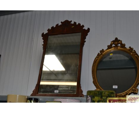 A Chippendale style mirror