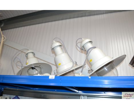 Three industrial style light fittings