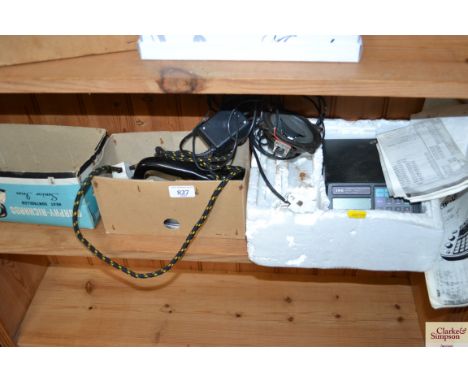 A Morphy Richards iron (sold as collectors item) together with AOR Communications receiver (sold as collectors item) 