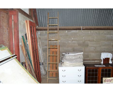 A small wooden ladder