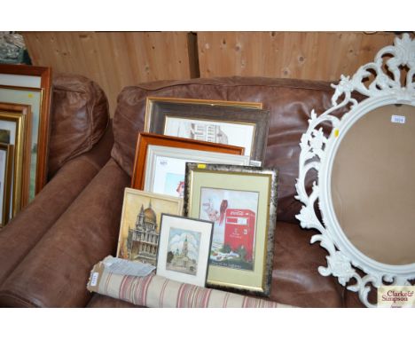 A quantity of various pictures and prints to include reproduction Coca-Cola advertising poster