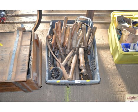 A box of tools, mainly shears 