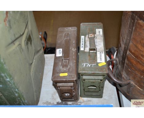 Two small ammunition boxes 