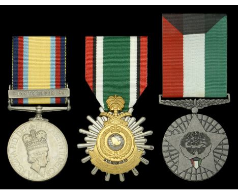 The First Gulf War medal awarded to ITN Cameraman Nigel Thomson, O.B.E., who in an eventful career covering conflicts all ove