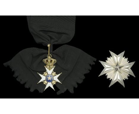 Sweden, Kingdom, Order of the North Star, Grand Cross set of insignia, by Carlman, Stockholm, comprising sash badge, 78mm inc