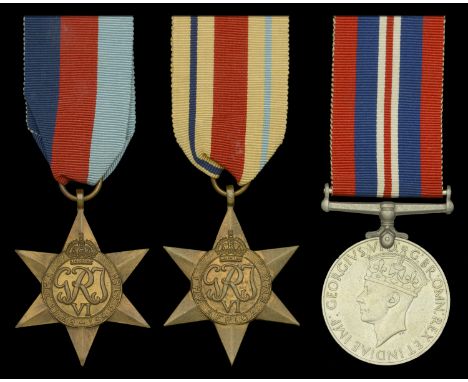 Three: Sergeant R. H. Haynes, Royal Armoured Corps, a prisoner of war in Stalag IVB  1939-45 Star; Africa Star; War Medal 193