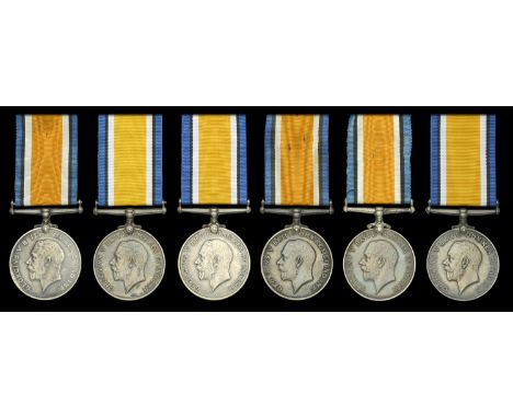 British War Medal 1914-20 (6) (3233586 A. Sjt. D. E. Jones. C.F.A.; 310911 Gnr. J. R. Fergusson. C.F.A.; 42524 Dvr. J. G. Lye