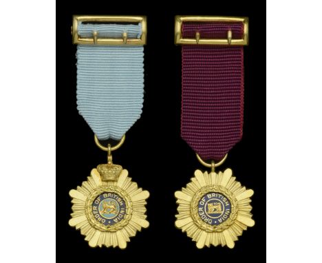 Order of British India (2), 1st Class, 1st type badge, gold (15ct) with sky blue enamel centre and dark blue around, with top