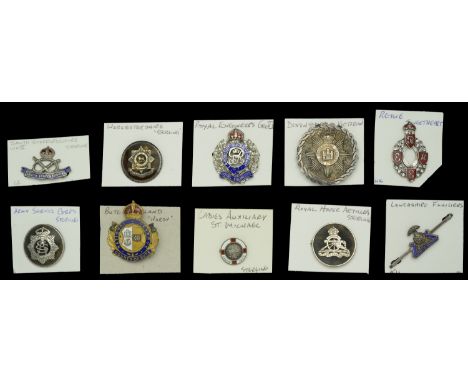 Sweetheart Brooches: A group of 10 Sweetheart Brooches, the majority silver and enamel, including Royal Horse Artillery, Roya