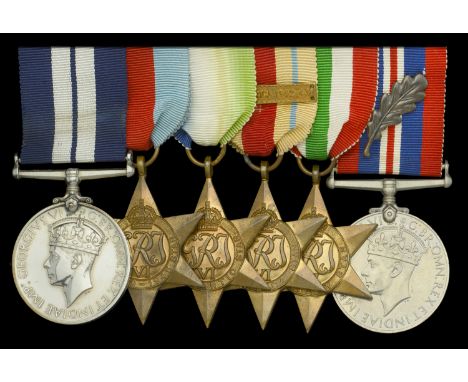 A fine Second War ‘Malta Convoy’ D.S.M. group of six awarded to Chief Stoker C. E. Hughes, Royal Navy, for his gallantry duri