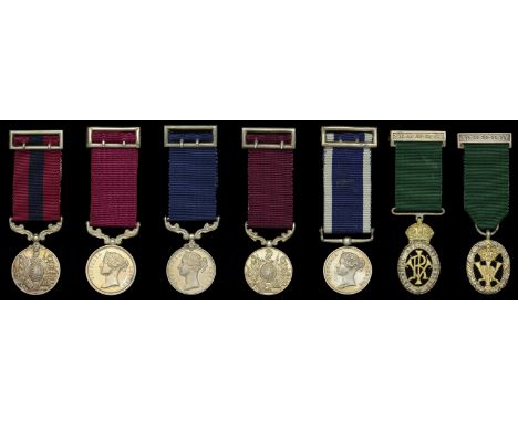 Distinguished Conduct Medal, V.R., with top Hunt & Roskell silver riband buckle; Army Meritorious Service Medal, V.R., with t