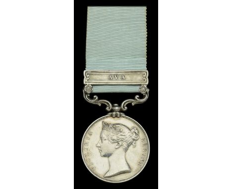 Army of India 1799-1826, 1 clasp, Ava (J. Bryant, 41st Foot.) short hyphen reverse, officially impressed naming, light traces