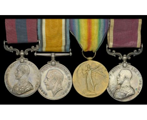 A Great War ‘Givenchy, April 1918’ D.C.M. group of four awarded to Company Sergeant-Major Henry Bennett, 1st Battalion, Royal