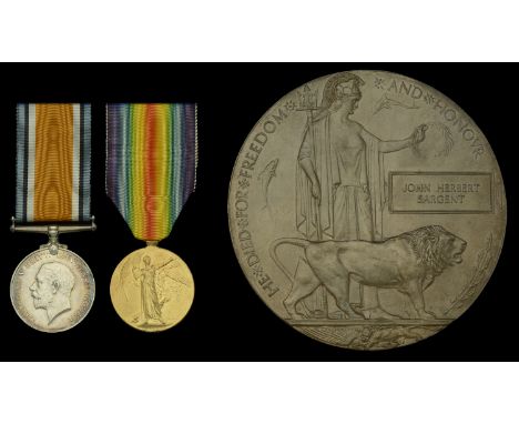Pair: Private J. H. Sargent, 10th Battalion, Canadian Infantry, who was killed in action on the Western Front on 2 September 