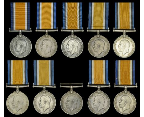 British War Medal 1914-20 (10) (Pte J. M. Wood. 4th S.A.I.; Pte. T. B. Hedderick. 4th S.A.I.; Sjt. J. MacKenzie. 4th S.A.I.; 