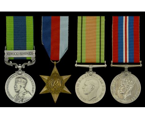 Four: Private F. J. Cox, The Buffs  India General Service 1908-35, 1 clasp, Burma 1930-32 (6282485 Pte. F. J. Cox. The Buffs.