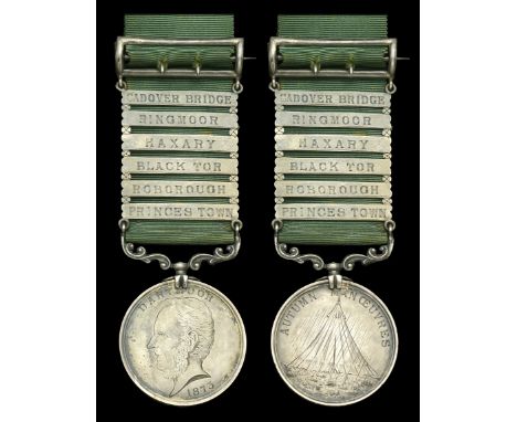 Dartmoor Autumn Manœuvres Medal 1873, by Upton & Hussey, 22 St. James’s Street’, 37mm, silver, the obverse depicting Deputy C