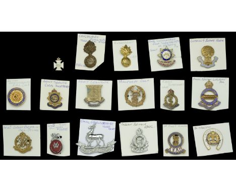 Lapel Badges: A group of 17 lapel badges and Sweetheart Brooches, including 15th Hussars, Lothian and Border Horse; Royal War