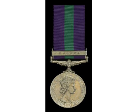 General Service 1918-62, 1 clasp, Malaya, E.II.R. (23042554 Pte. K. Holmes. Northamptons.) good very fine, scarce to unit £70