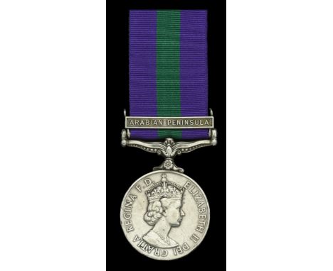 General Service 1918-62, 1 clasp, Arabian Peninsula (10160 Pte. Alkader Abdurrabo Maisari. A.P.L.) heavy edge bruising and ba