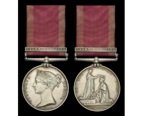 The Military General Service Medal for Fort Detroit awarded to Private Richard Killings, Niagara Light Dragoons, Militia of U