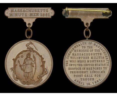 A scarce Massachusetts Minuteman casualty medal awarded to Corporal Henry M. Fales, 57th Massachusetts Infantry Regiment, lat